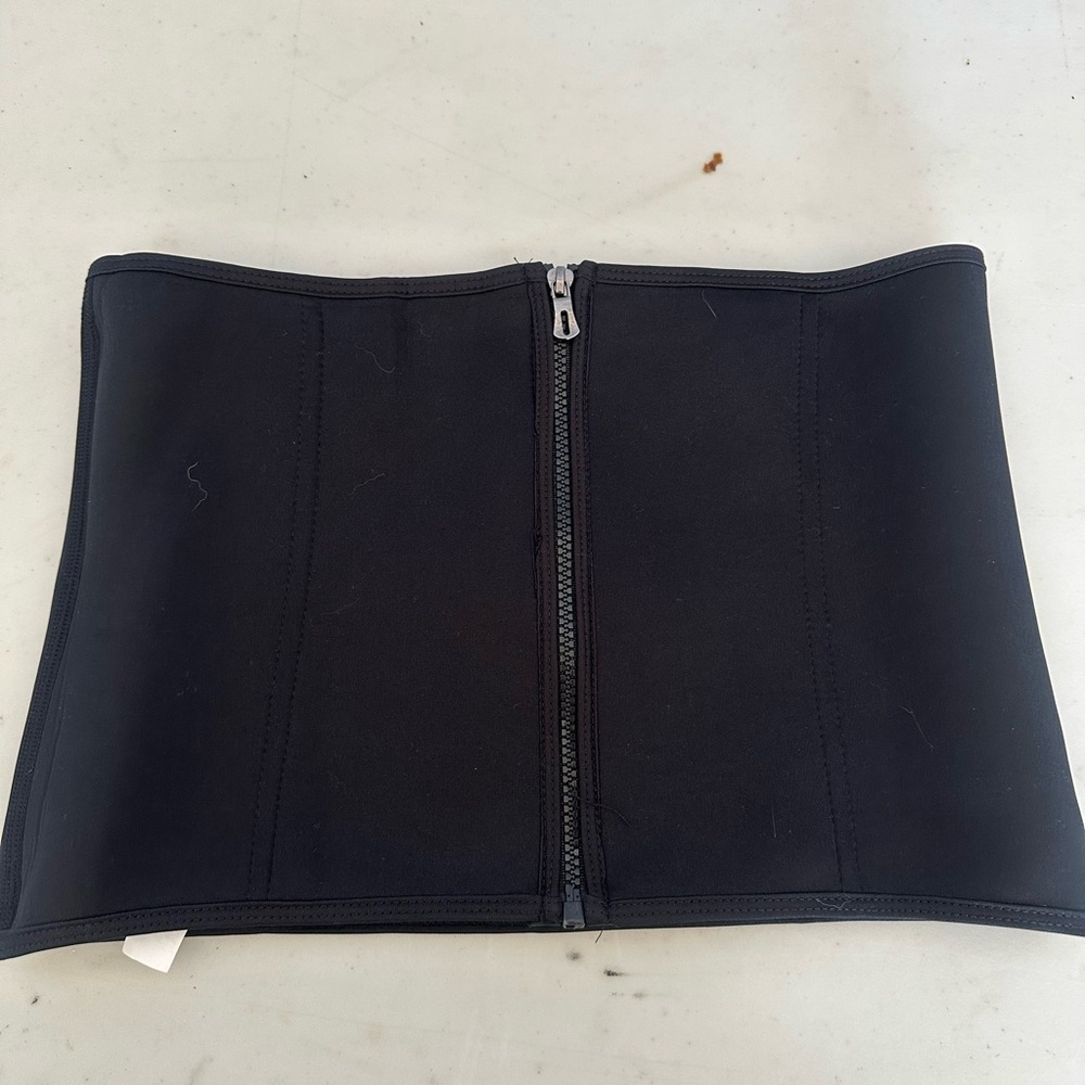 Black Waist Trainer with Front Zipper
